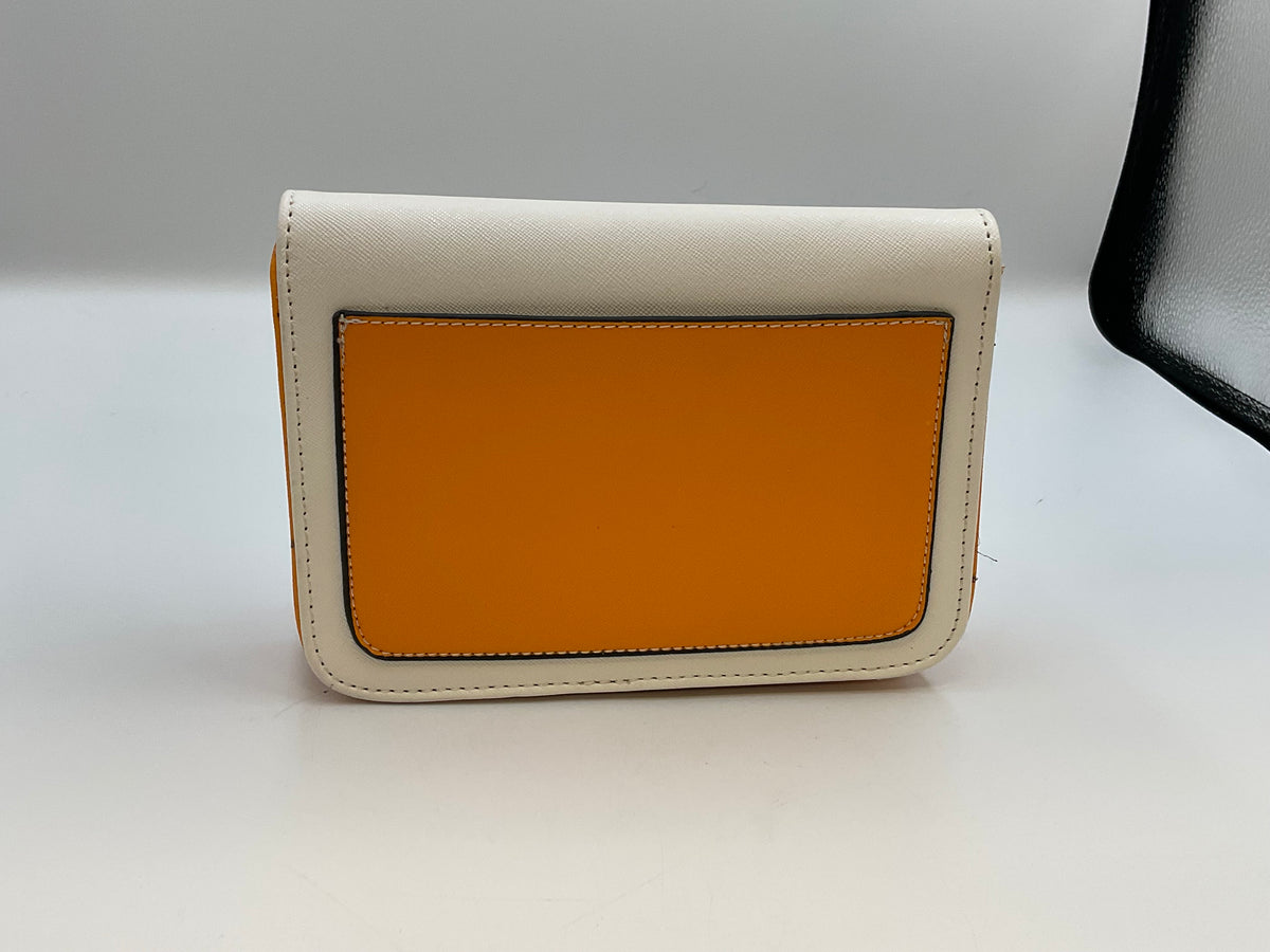 Boutique to U Crossbody Clutch Handbag Ecru Orange Edgy