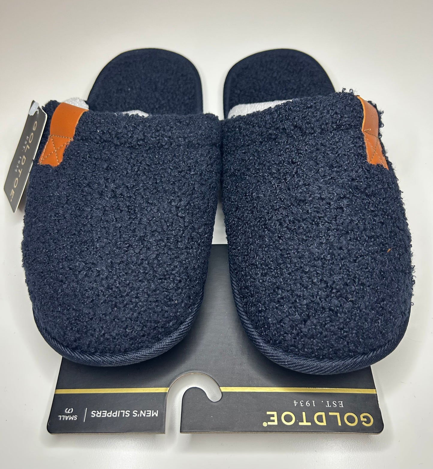 GOLDTOE Men's Sherpa Slipper Size 7 Navy Blue New