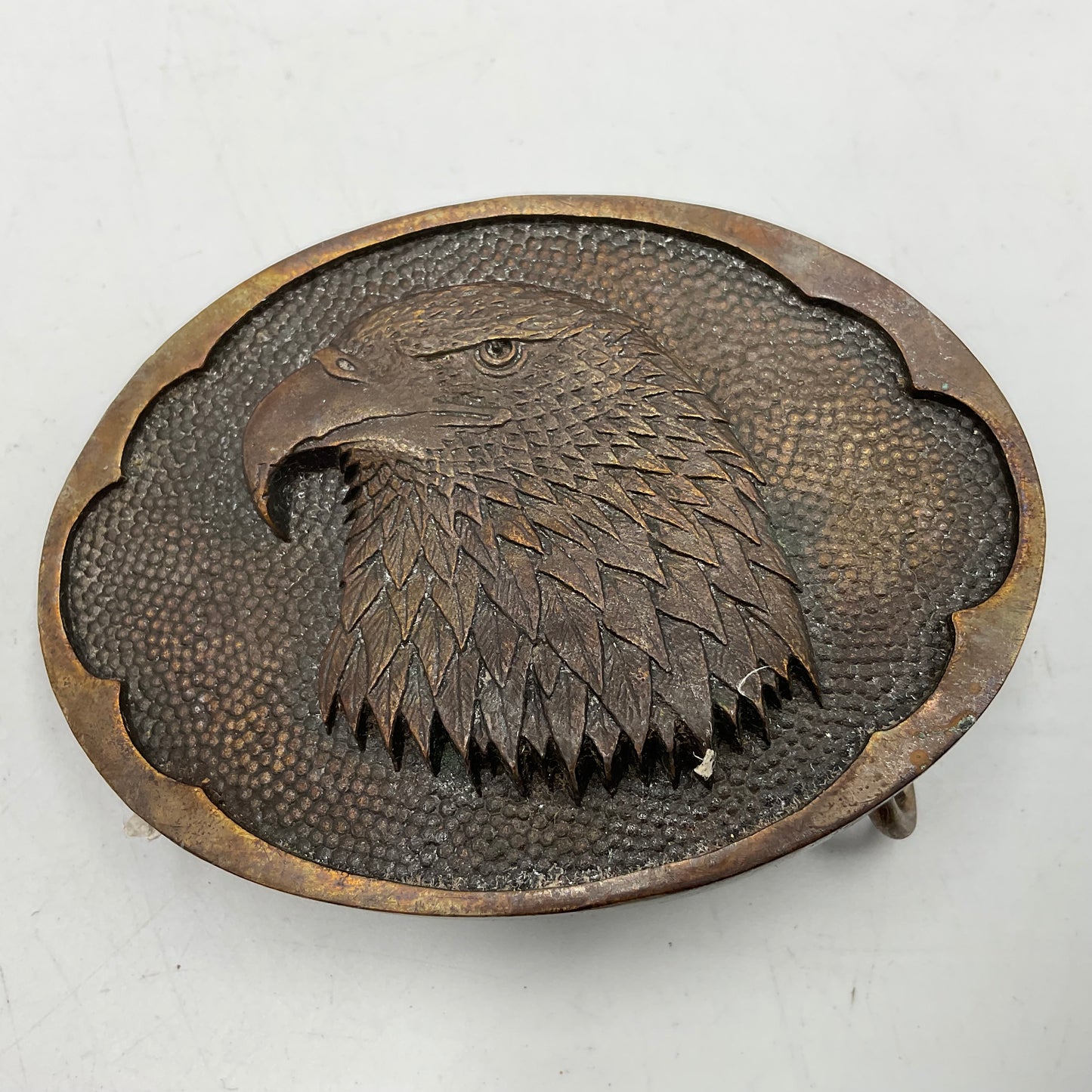 Vintage Eagle Belt Buckle Solid Bronze Stamped on Back
