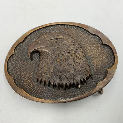 Vintage Eagle Belt Buckle Solid Bronze Stamped on Back