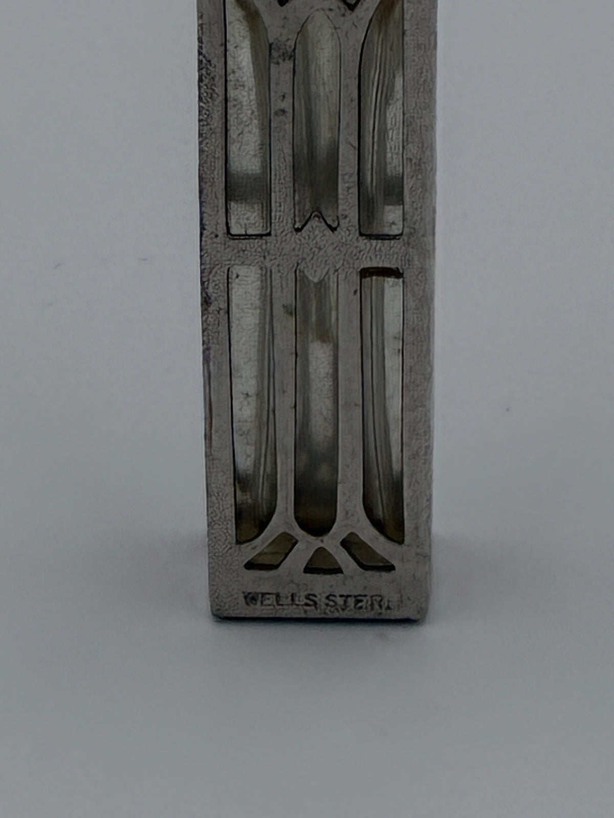 Wells Sterling Silver Caged Scent Bottle and Holder Art Deco