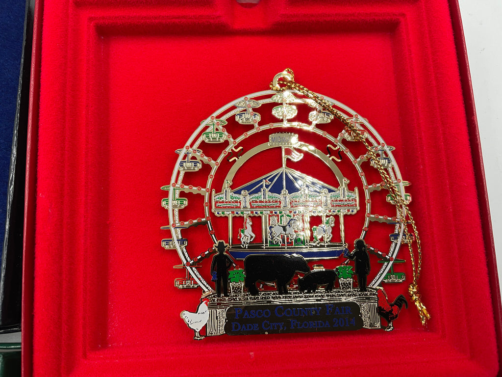 Commemorative Holiday Ornaments Set of 4 Dade City’s Woman’s Club , Passover County Fair,  Edwinola , And Dade City Grammar School