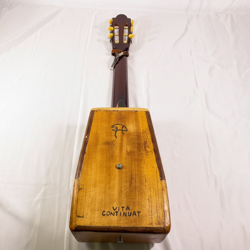 Hand-Carved Wooden Guitar Small Handmade Real Musical Instrument Art