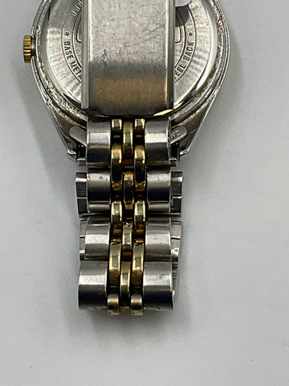 Vintage Timex Two Tone Quartz Watch Champagne Dial Date New Battery Working