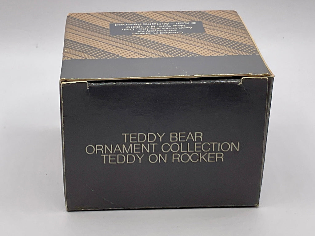 Vintage Avon Teddy Bear Ornament Collection "Teddy on Rocker"
