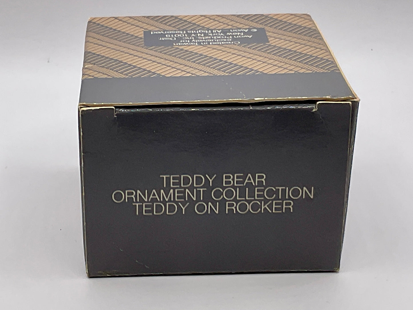 Vintage Avon Teddy Bear Ornament Collection "Teddy on Rocker"