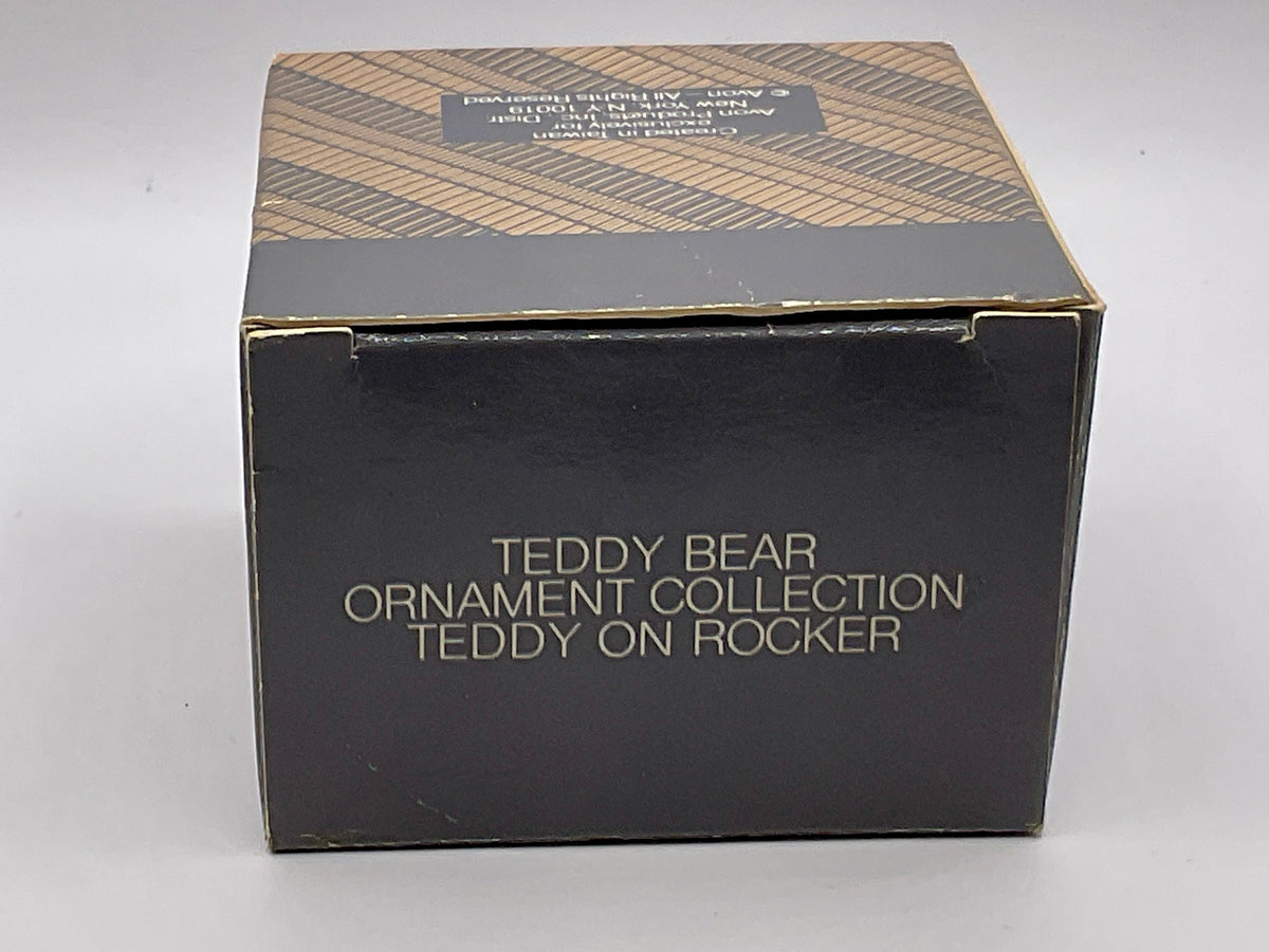 Vintage Avon Teddy Bear Ornament Collection "Teddy on Rocker"