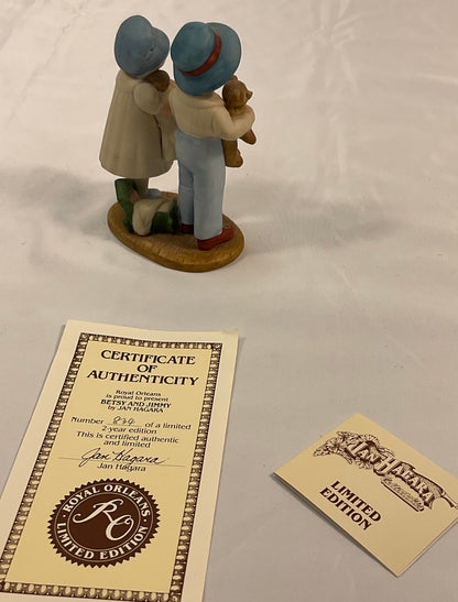 Jan Hagara "Betsy and Jimmy" Vintage 1982 Limited Edition Porcelain Figurine #834
