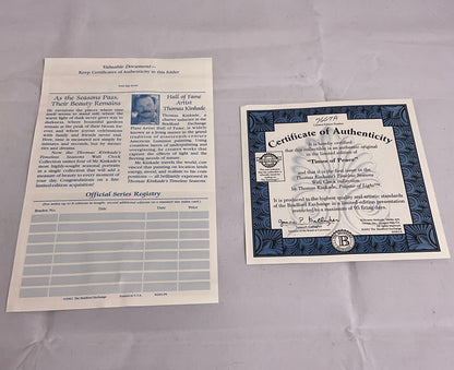 Thomas Kinkade "The Light of Peace" Vintage Limited Edition Porcelain Plate with COA.
