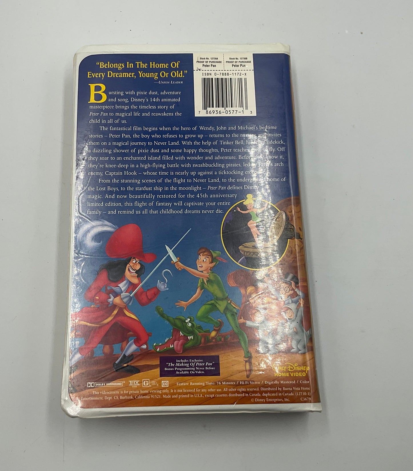 Walt Disney’s Peter Pan 45th Anniversary Limited Edition VHS