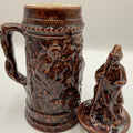 Vintage Glazed Pottery 3D Embossed Ceramic Beer Stein Gerz Germany