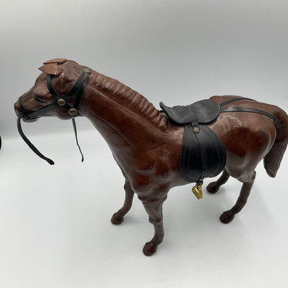 Vintage Leather Wrapped Horse Figurine