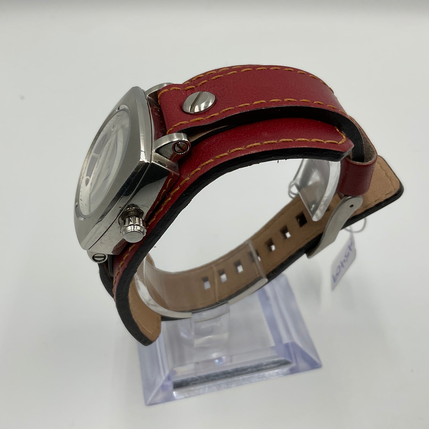 Code Brand Water Resistant Leather Cuff Band Quartz Watch New Battery