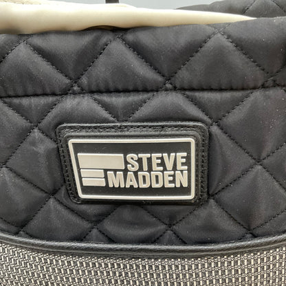 Steve Madden Black Quilted Messenger Tote Bag