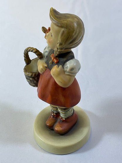 Goebel Hummel Vintage Little Shopper Girl Porcelain Figurine #96 Made in West Germany