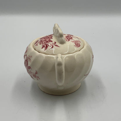 Royal Staffordshire Charlotte Pink Flower Sugar Bowl Made in England