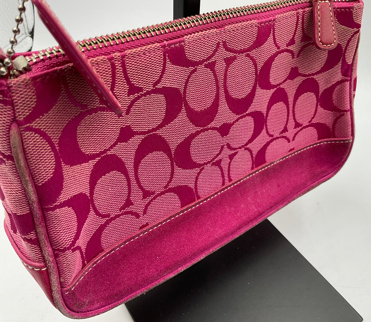 Bright Rose Pink Coach Shoulder Bag
