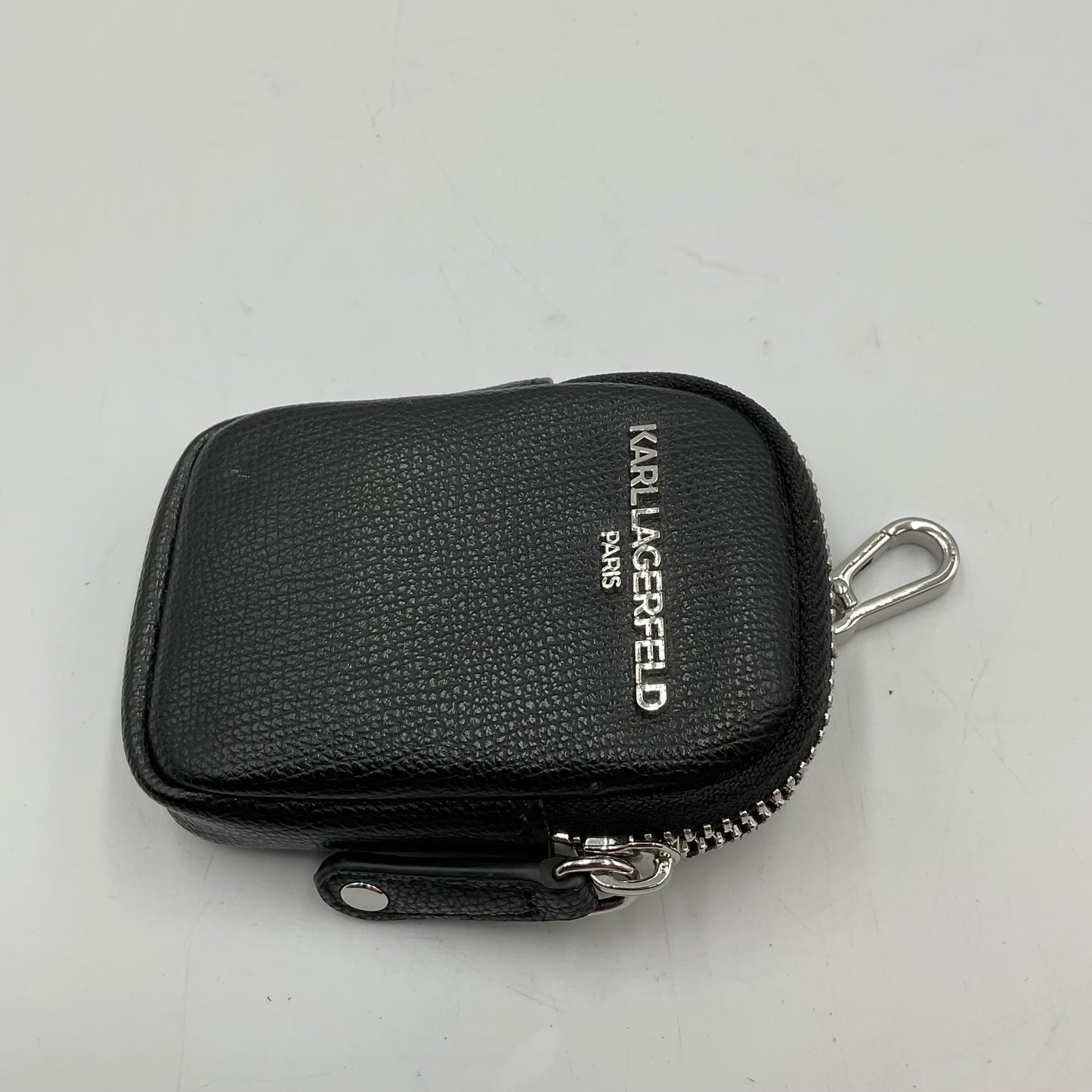 Karl Lagerfeld Black Faux Leather Pouch