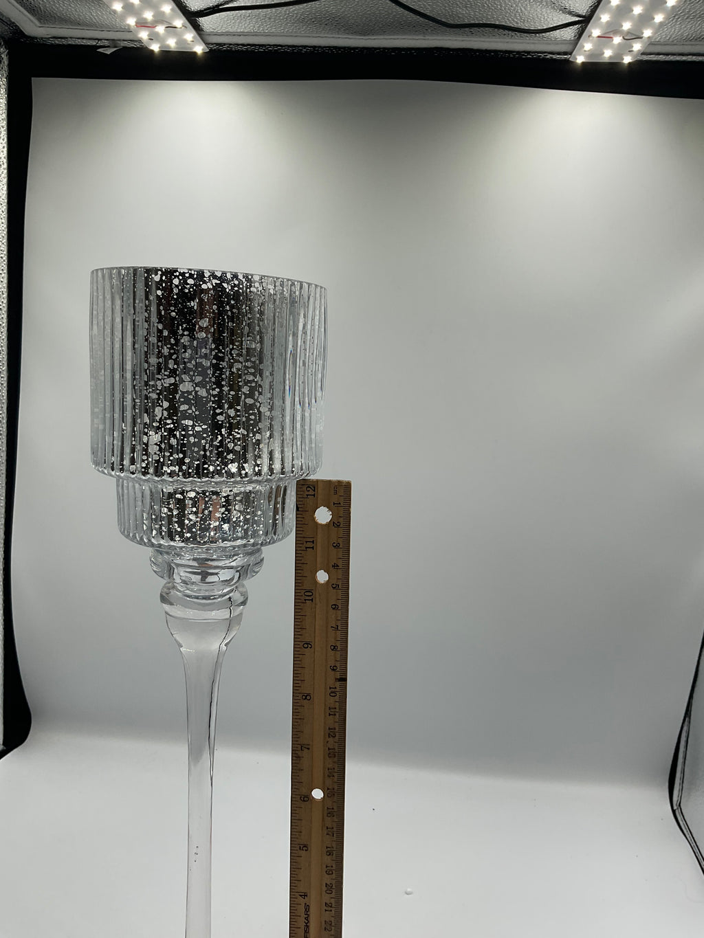 Kirkland home set of 3 glass silver hurricanes