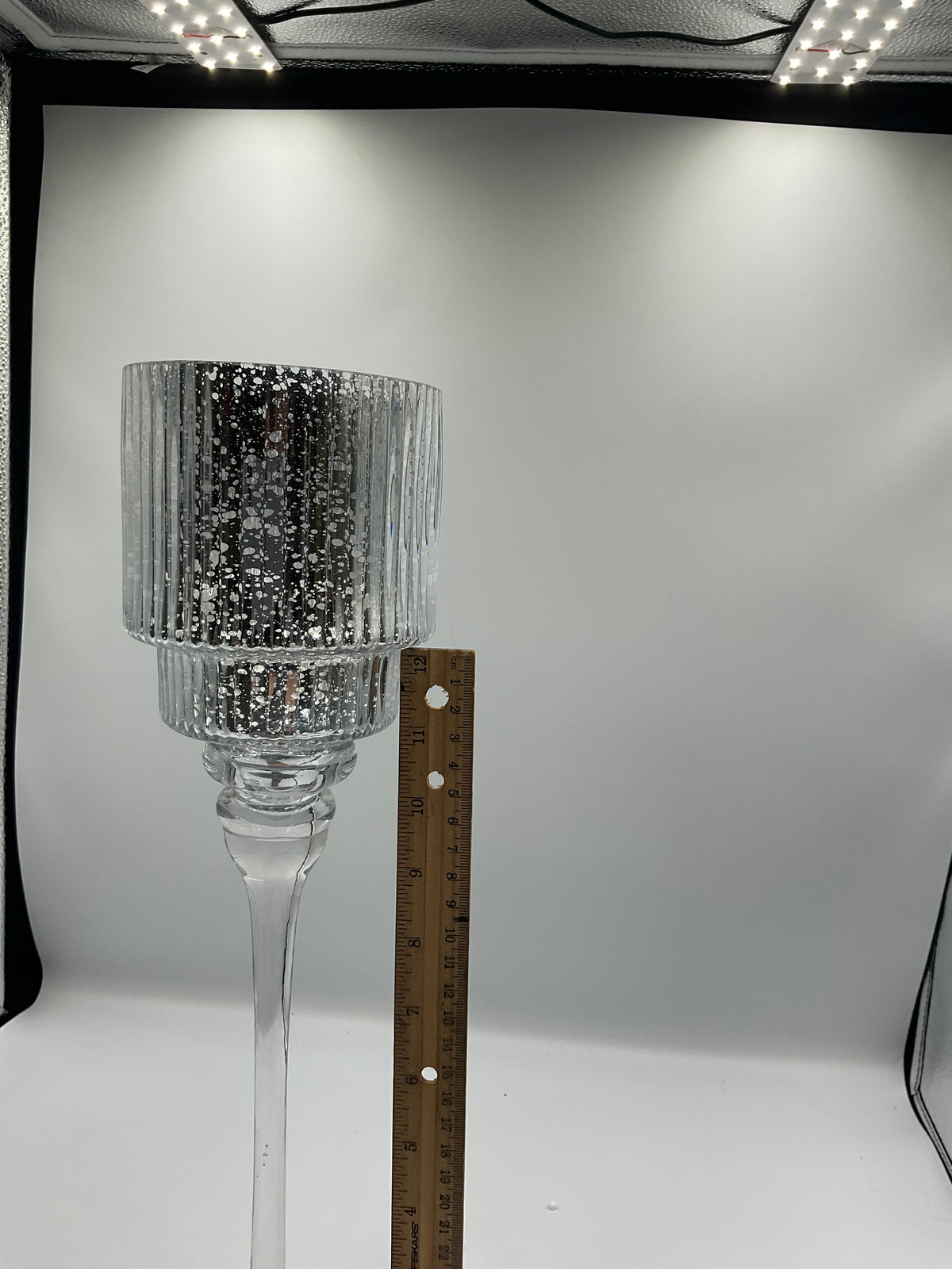 Kirkland home set of 3 glass silver hurricanes
