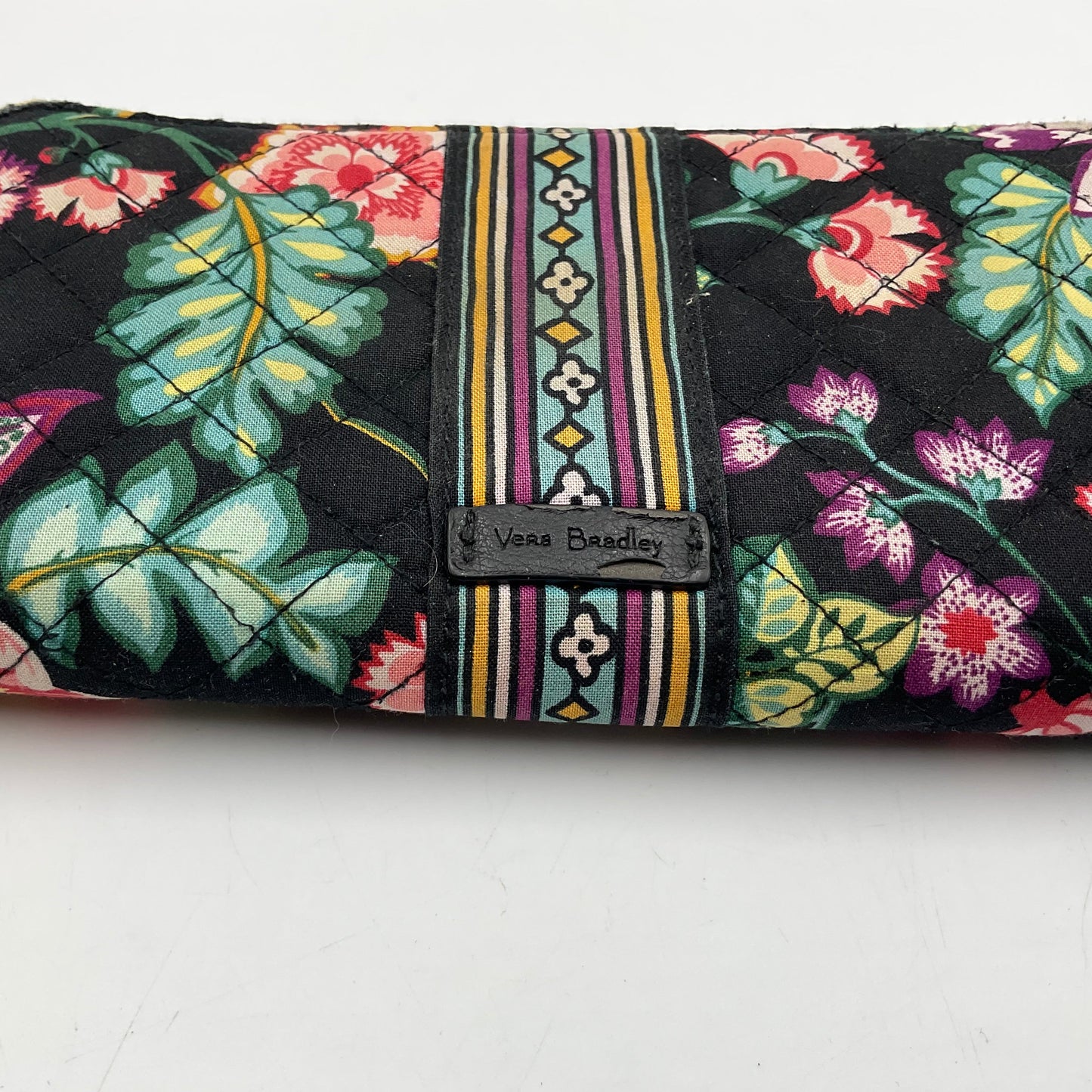 Vera Bradley Wallet Vines Floral Retired Pattern Black with Flowers