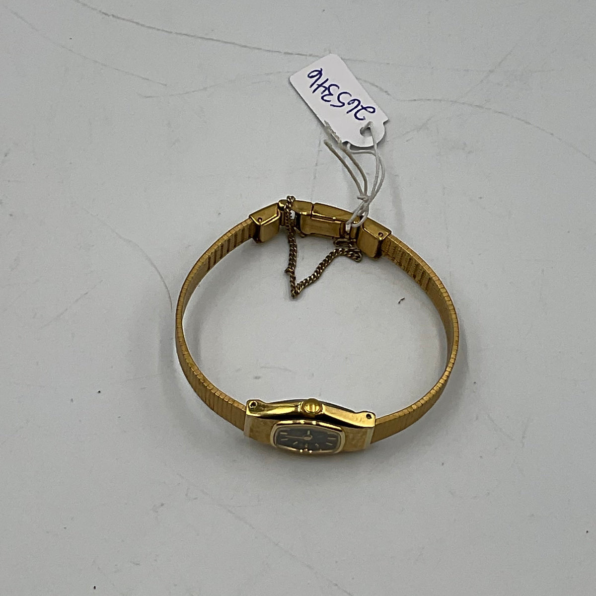 Vintage Citizen Quartz Ladies Gold Tone Watch Black Dial New Battery Working