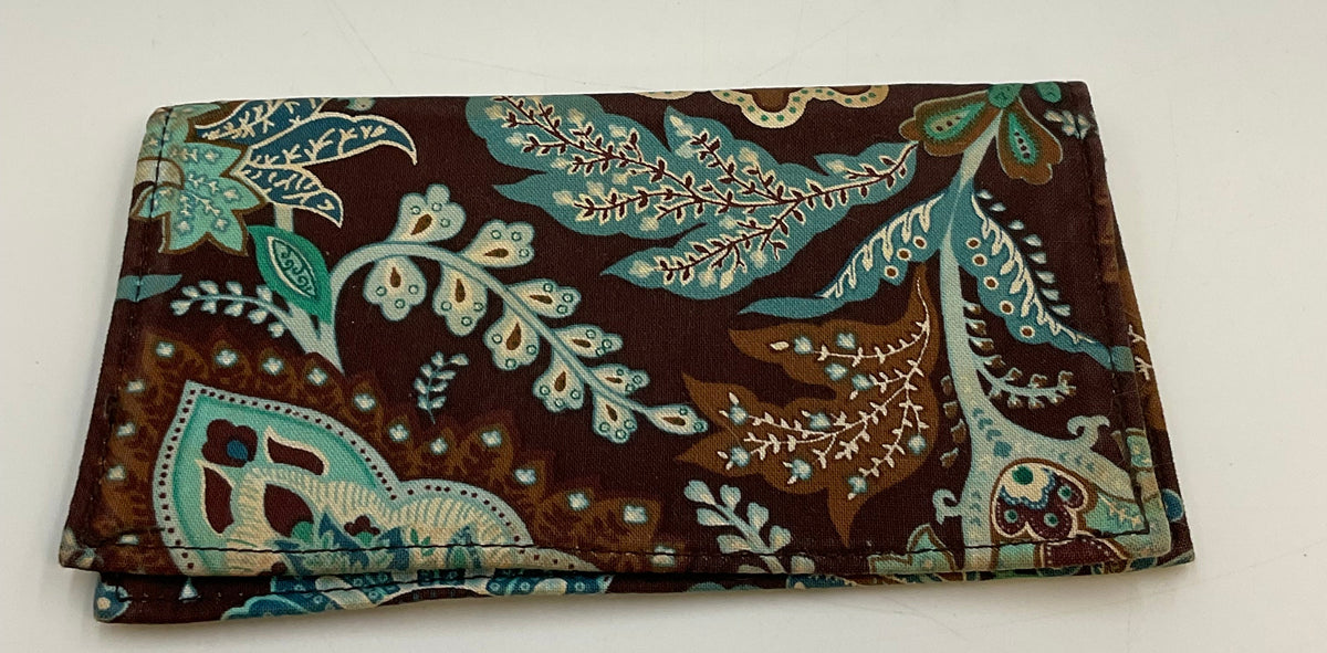 Vera Bradley Java Blue Quilted Tote Handbag w/ Checkbook Cover