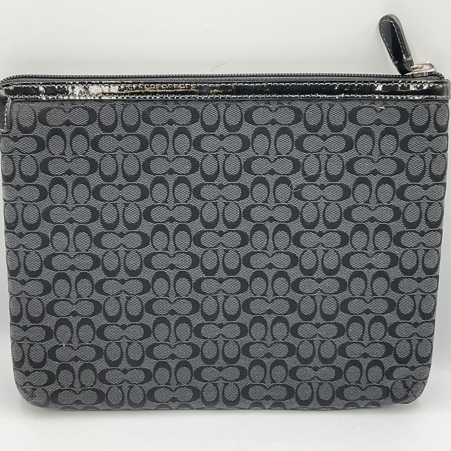 Coach Black Gray Mini Signature Padded 10x8 Tablet Case Sleeve