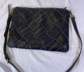 American Leather Co. Mercer Black Woven Shoulder Bag Bright Lining