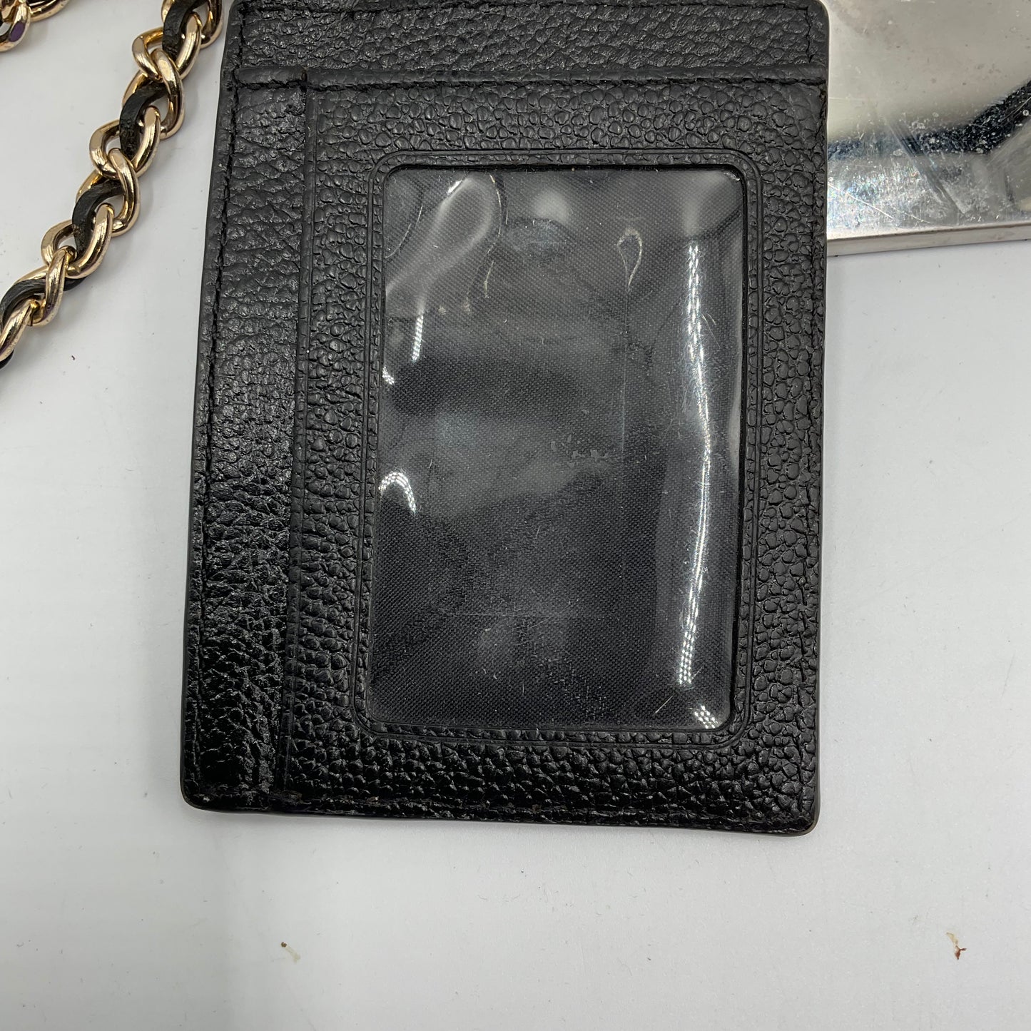 Michael Kors Black Card Holder Wallet with Gold Chain