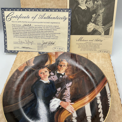 W.L. George Bradford Exchange Gone With The Wind Melanie and Ashley 1989 Box COA