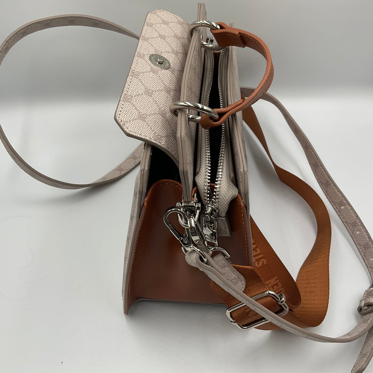 Steven Madden Evelyn Satchel Signature Monogram