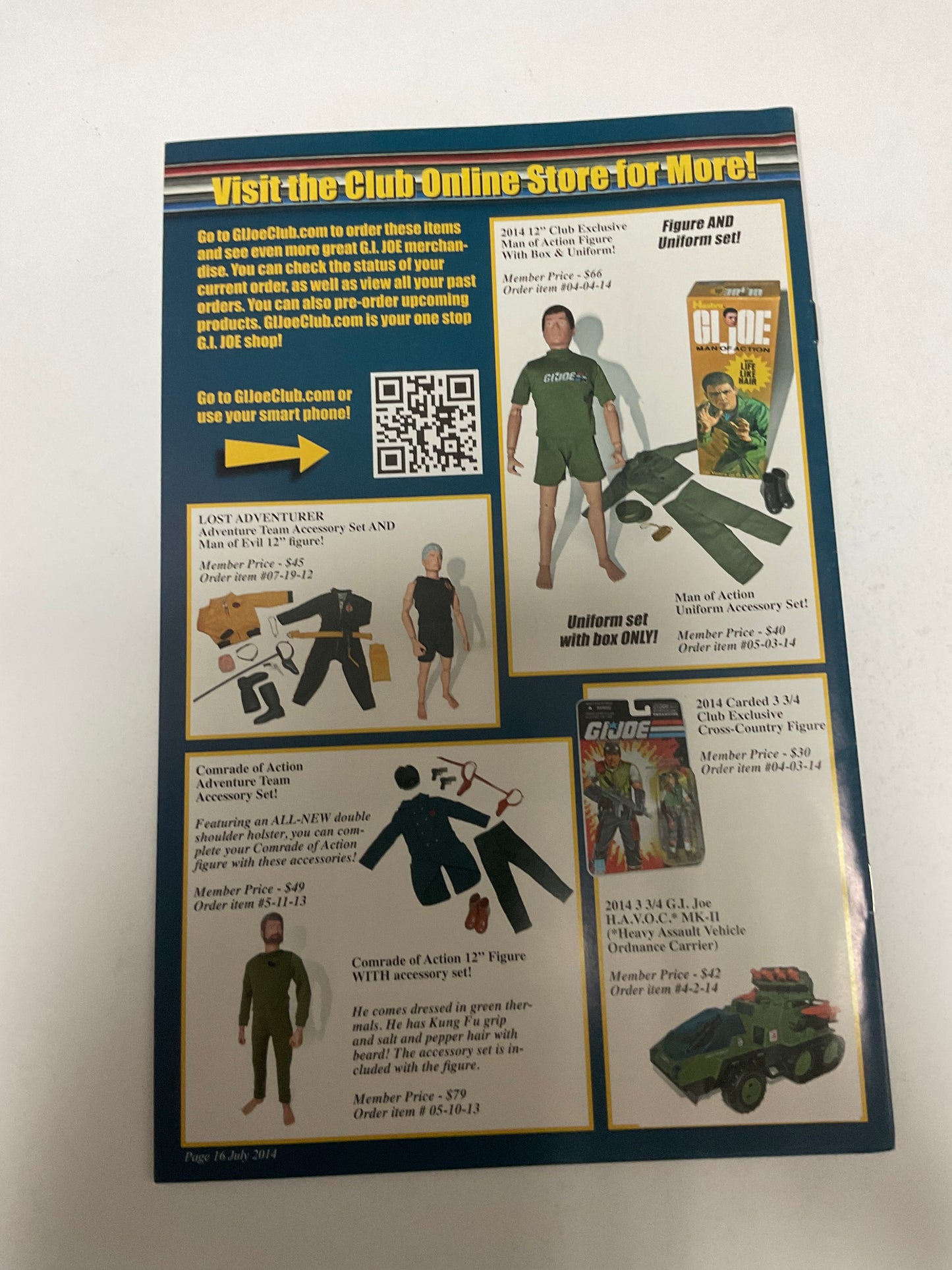GI JOE Collecters Club Magazine Vintage July 2014 Three of Twelve FSS 3.0