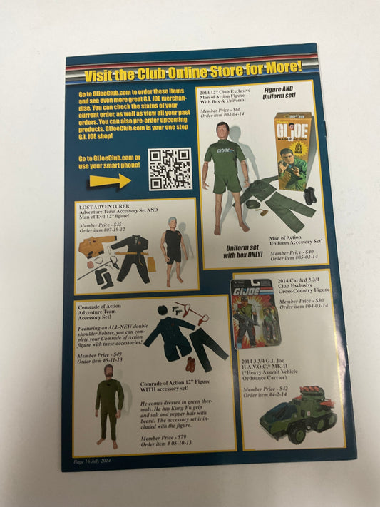 GI JOE Collecters Club Magazine Vintage July 2014 Three of Twelve FSS 3.0