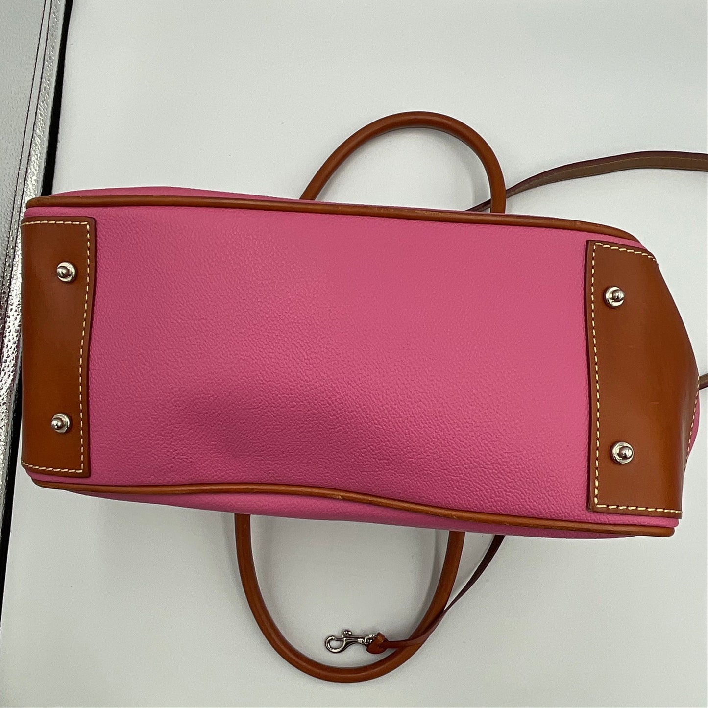 Hot Pink Dooney & Bourke Leather Satchel Shoulder Bag Handbag Purse