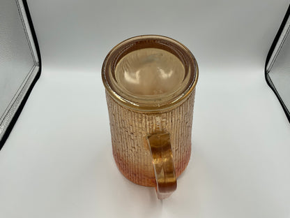 Vintage Jeannette Glass Company “Tree Bark” Marigold Carnival Glass Pitcher