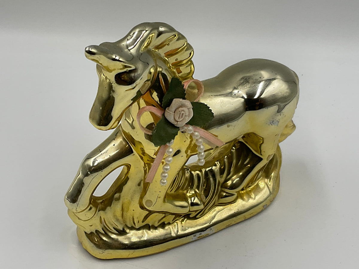 Gold Ceramic Unicorn Figurine