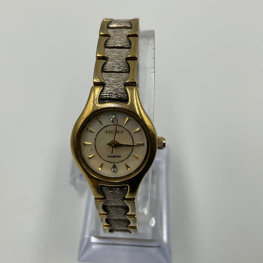 Vintage Elgin Ladies Watch Mother of Pearl Face New Battery Working Condition