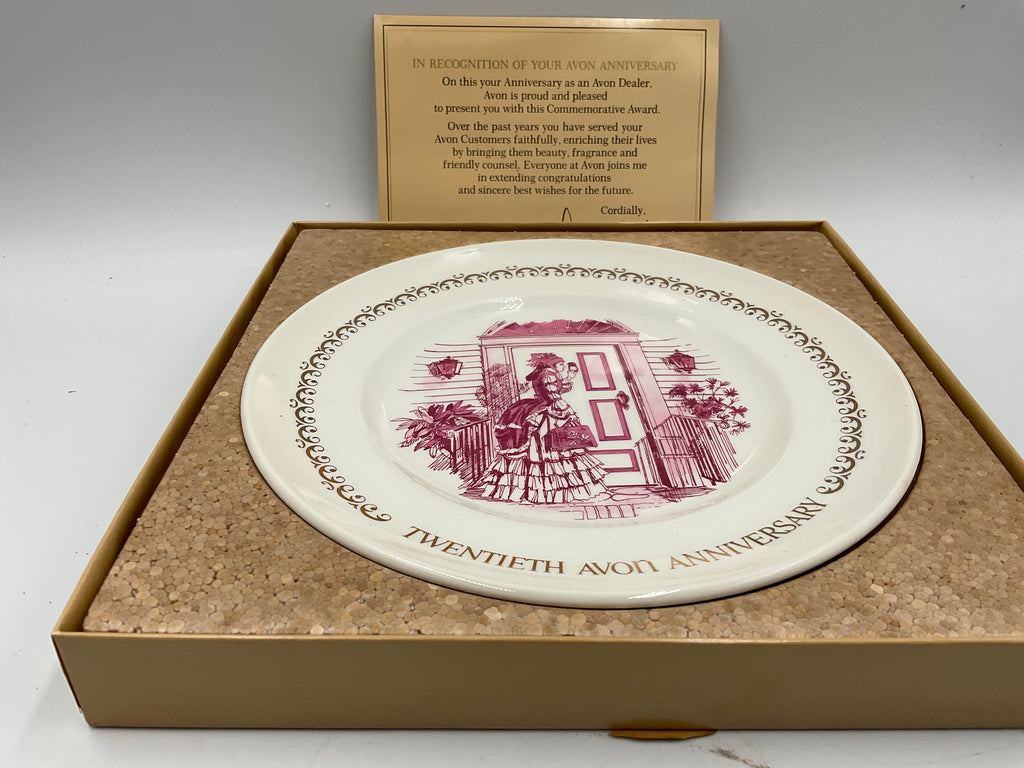 Vintage Collector’s Plate Twentieth Avon Anniversary Plate