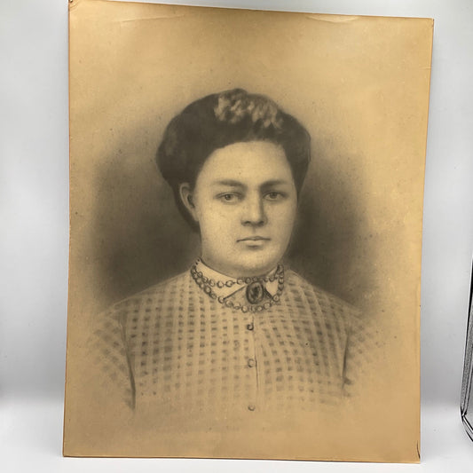 Set of Two (2) Antique Sepia Toned Portrait Photographs
