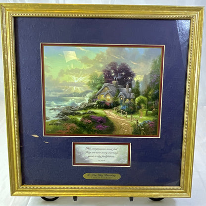Thomas Kinkade A New Day Dawning Framed Print Picture with Certificate of Authenticity COA