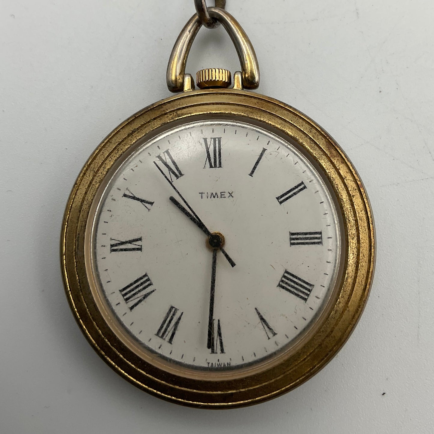 Vintage Timex Goldtone Pocket Watch Engraved Inscribed