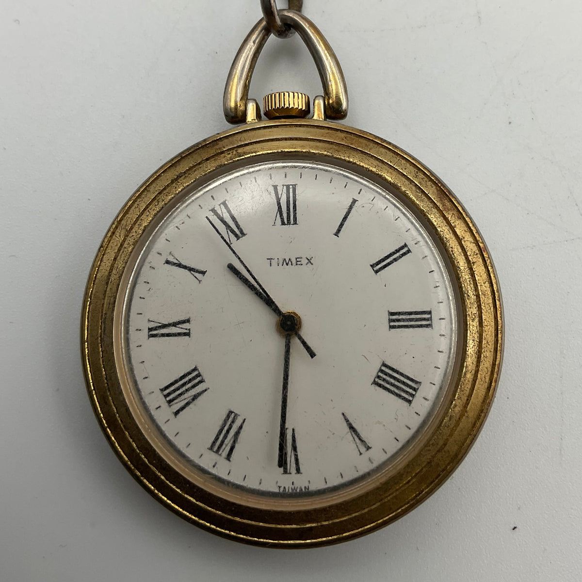 Vintage Timex Goldtone Pocket Watch Engraved Inscribed