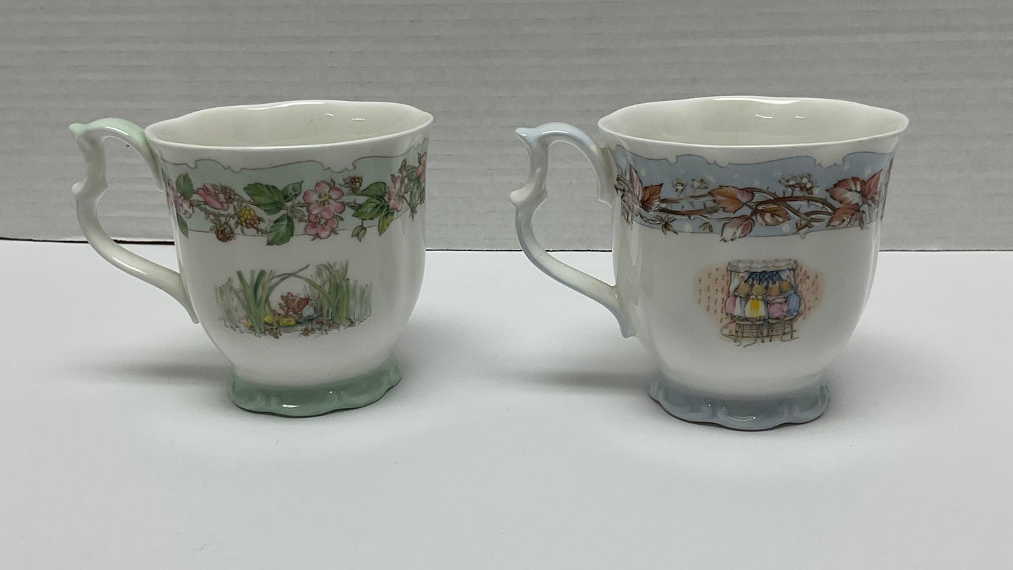 Royal Doulton Winter Summer Bone China Teacups Made In England