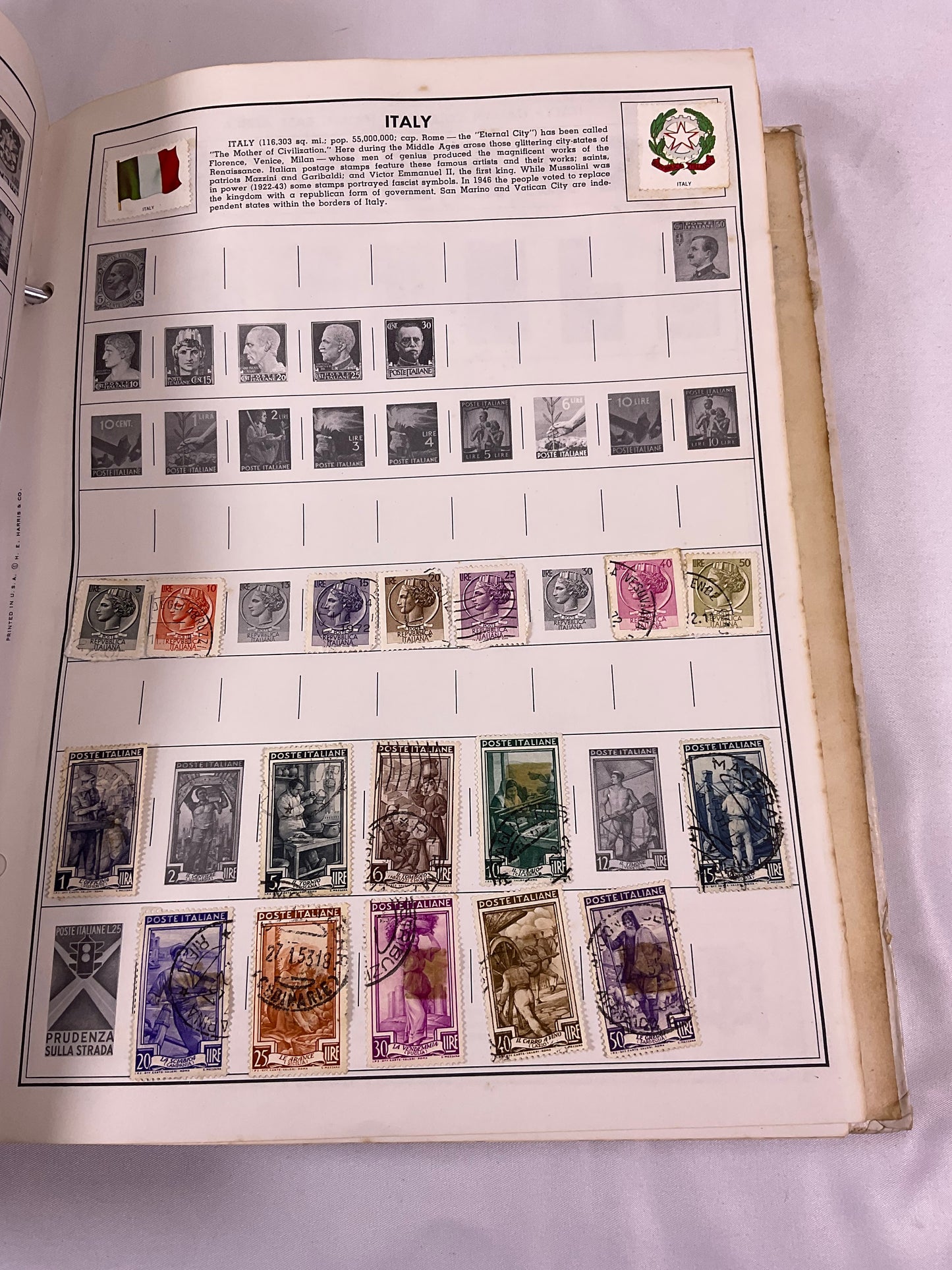 Traveler Stamp Album for International Postage Stamp Collectors Partially Full Incomplete