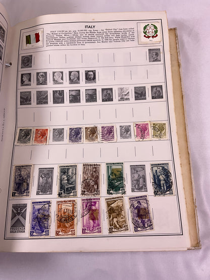 Traveler Stamp Album for International Postage Stamp Collectors Partially Full Incomplete