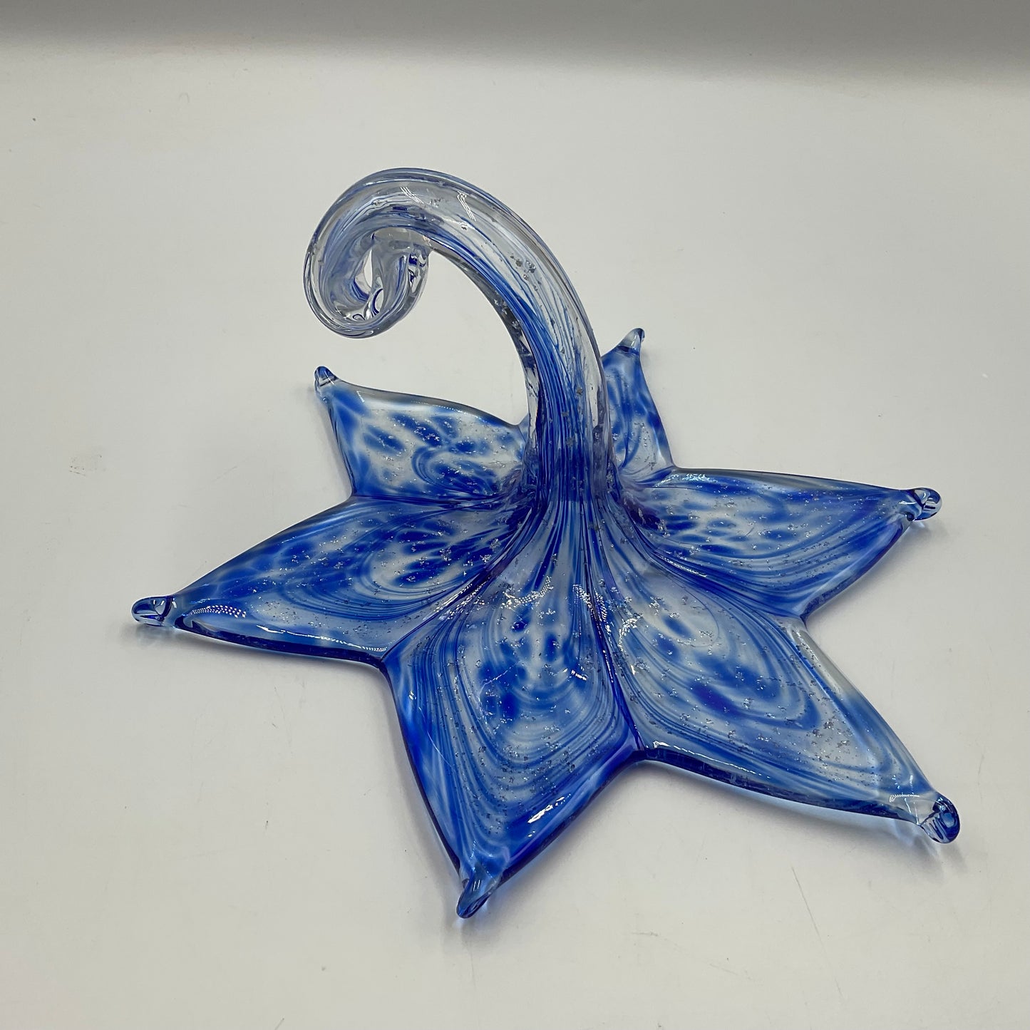 Blue And Silver Glass Flower