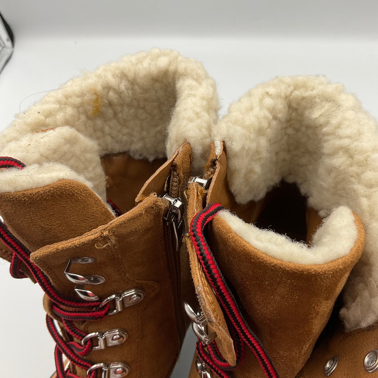 Nine West Brown High Heel Boots With Faux Fur