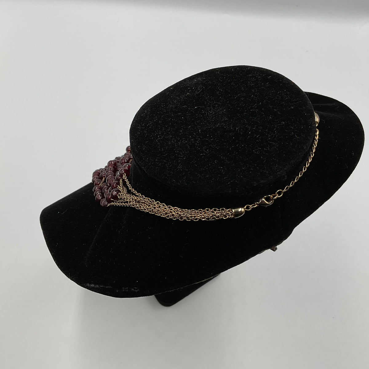 Purple Glass Beaded Chain Necklace