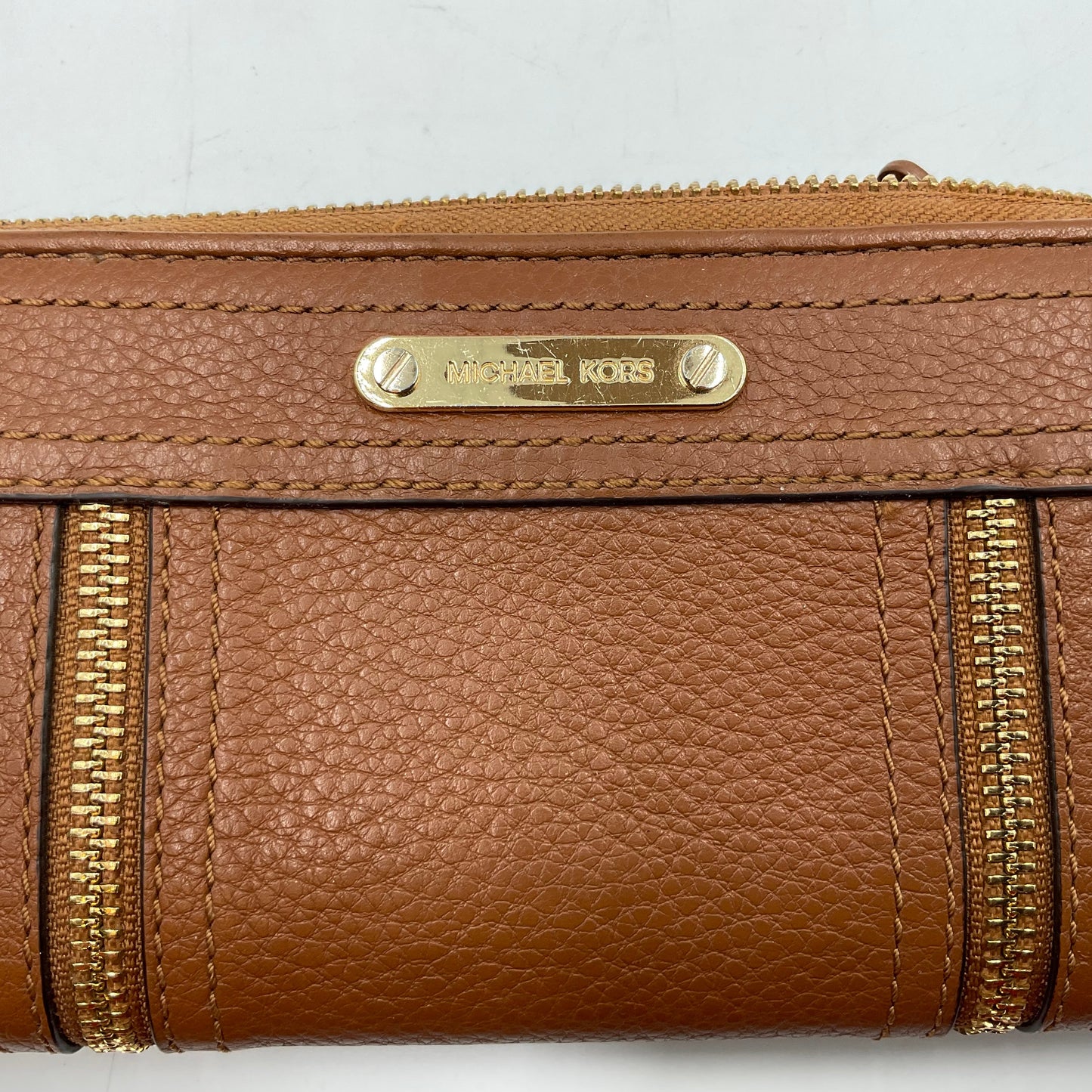 Michael Kors Moxley Brown Pebbled Leather Wallet
